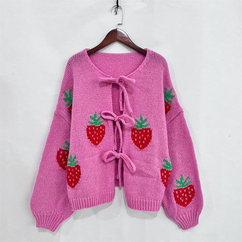 Isela Strawbery Luxe Oversized Cardigan