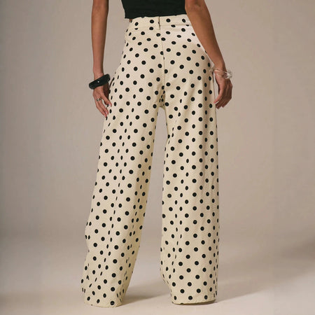 Classic Polka High Rise Straight Jeans