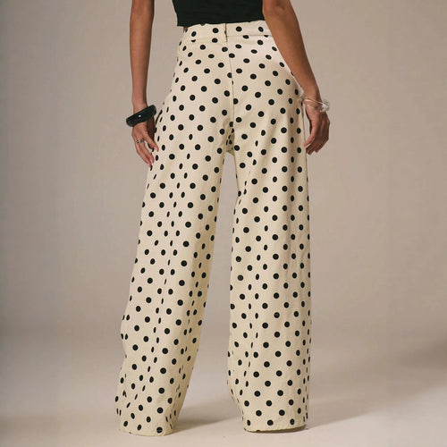 Classic Polka High Rise Straight Jeans