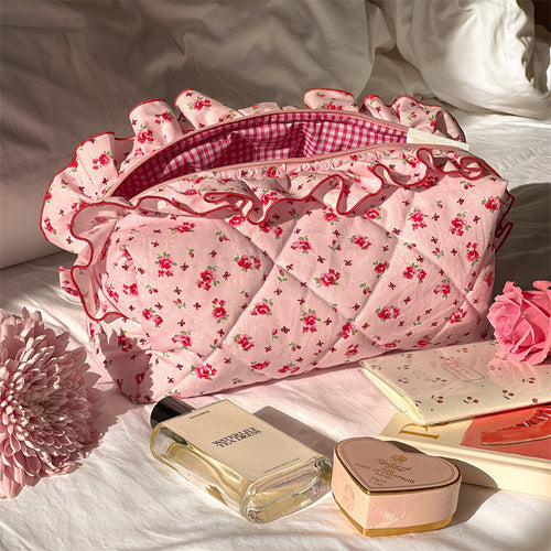 Blossie Floral Frill Makeup Pouch