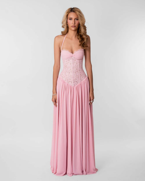 Helena Lace Corset Maxi Dress