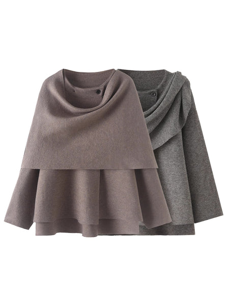 Essie Vintage Woolen Short Coat With Scarf In Beige
