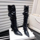 Miela Knee High Pointed Leather Boots