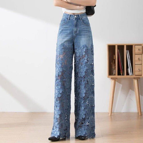 Orsola Floral Cutout Denim Jeans