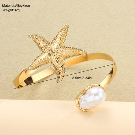 Hebe Open Starfish Pearl Arm Cuff