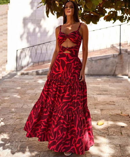 Elodie Printed Swimsuit With Skirt