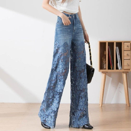 Orsola Floral Cutout Denim Jeans