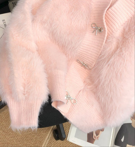 Bian Bow Oversized Cardigan