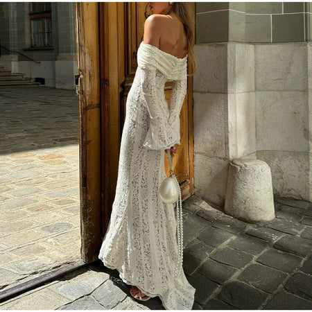 Hansel Off Shoulder Lace Maxi Dress