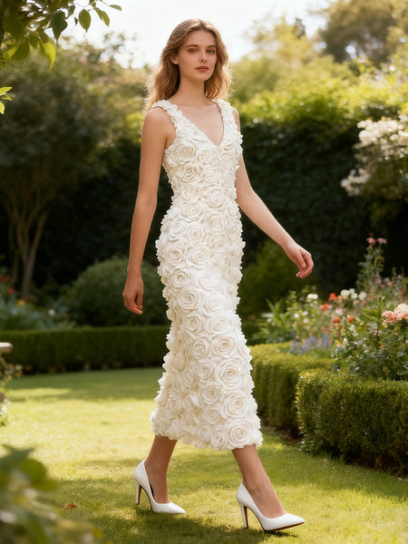 Cosmos Luxe 3D Floral Maxi Dress