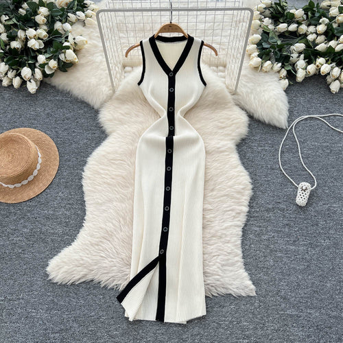 Emy Luxe Soft Knit Dress In White
