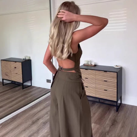 Orthan Vest Coord Set With Belt