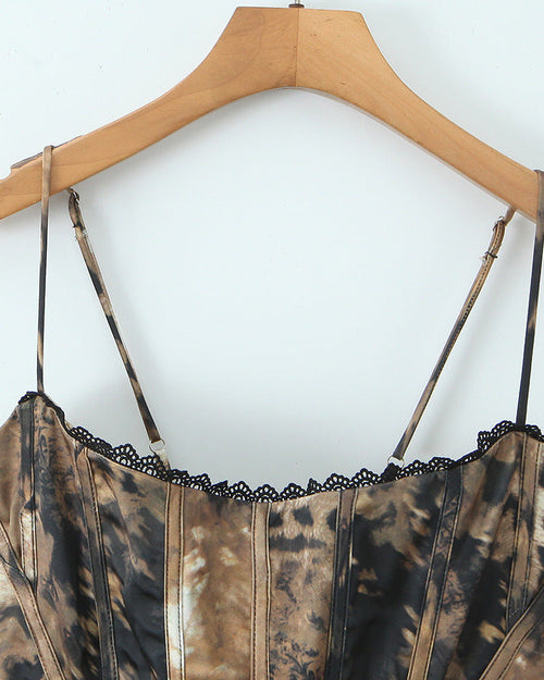 Aki Printed Corset Top