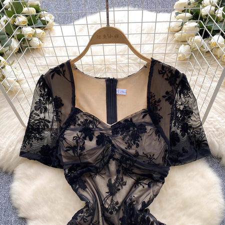 Canan Embossed Floral Padded Dress