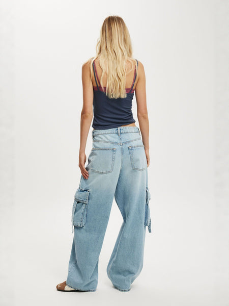 Tone High Rise Wide Cargo Jeans