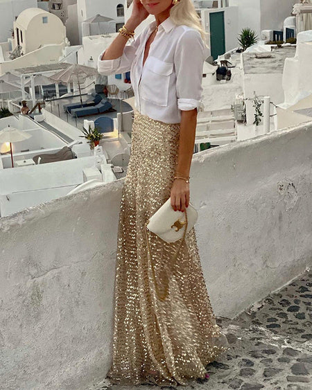 Fiendy Sequin Maxi Skirt