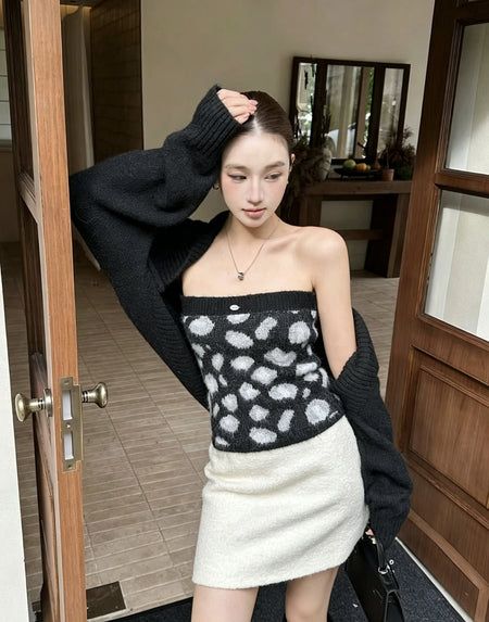 Brynn Cheetah Winter Top With Shrug