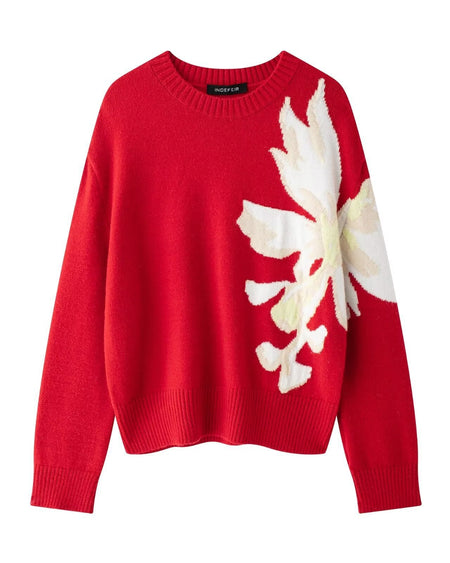 Scarlet Floral Woolen Sweater