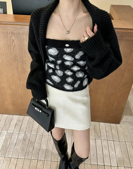 Brynn Cheetah Winter Top With Shrug