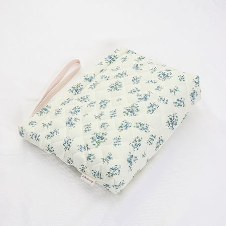 Florie 2 Pcs Quilted Floral Makeup Pouch
