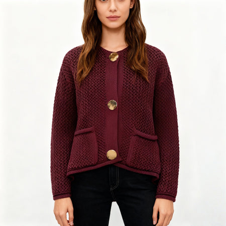 Elian Woolen Buttoned Cardigan