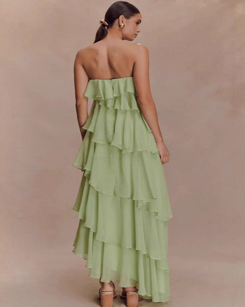Cordelia Ruffle Maxi Dress With Strape
