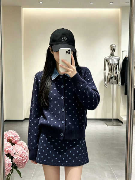 Imperia Soft Polka Woolen Coord Skirt Set