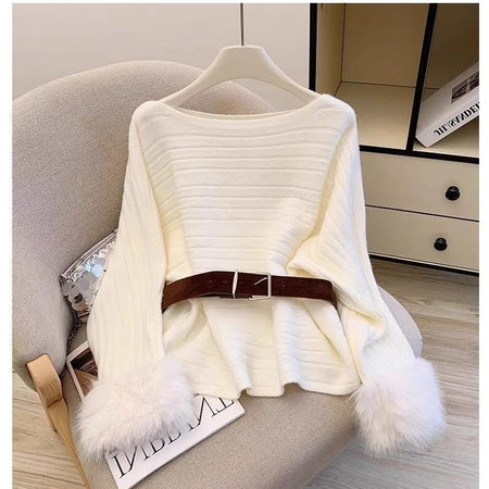 Olatz Fur Sweater With Belt