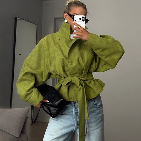 Holt Suede Coat With Belt