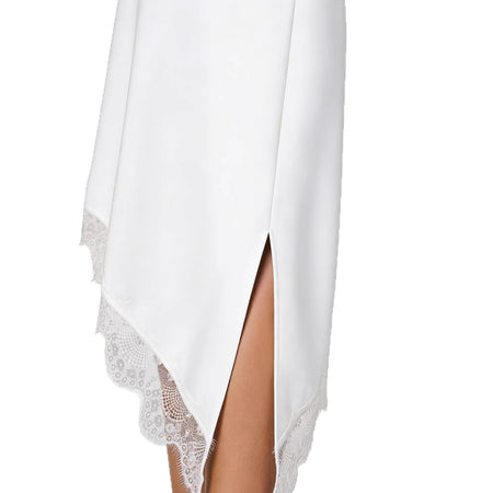 Linn Satin Lace Asymmetric Midi Skirt