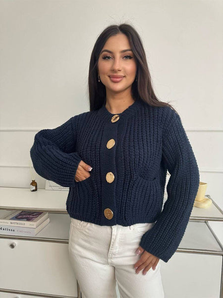 Elian Woolen Buttoned Cardigan