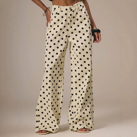 Classic Polka High Rise Straight Jeans