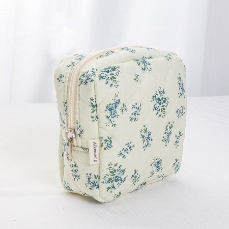 Florie 2 Pcs Quilted Floral Makeup Pouch
