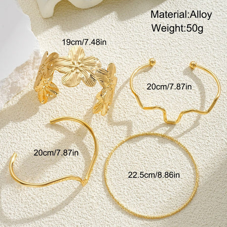 Effie 4Pcs Flower Bracelet Set