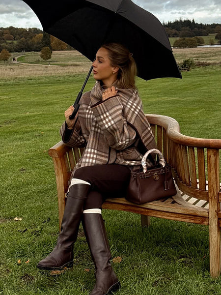 Tecla Plaid Jacket With Scarf