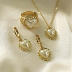 Inez 3Pcs French Heart Jewelry Set