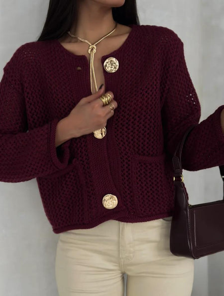 Elian Woolen Buttoned Cardigan