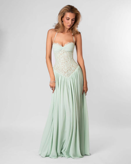 Helena Lace Corset Maxi Dress