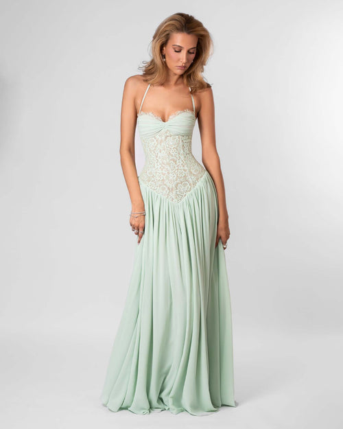 Helena Lace Corset Maxi Dress