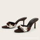 Sora Cow Printed Pointed Toe Stiletto Heels