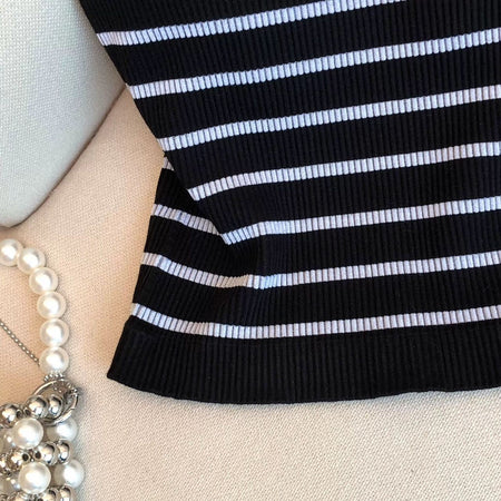 Marisa Striped Crop Padded Top