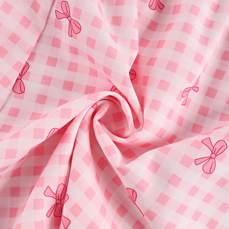 Calista 3Pcs Lace Bow Gingham Nightsuit Short Set