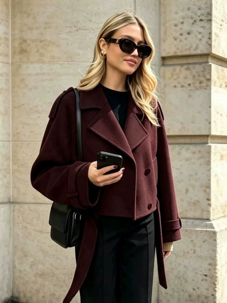 Reeve Double Breasted Coat With Belt