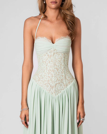 Helena Lace Corset Maxi Dress