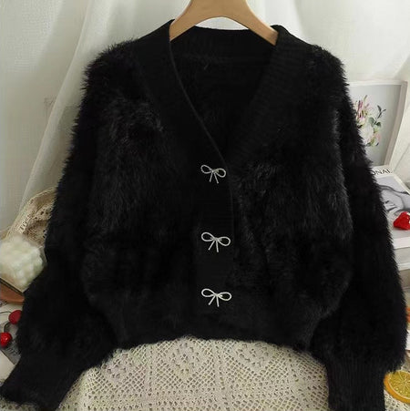 Bian Bow Oversized Cardigan