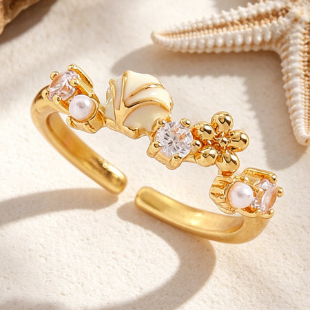 Isa 4Pcs Sea Shell Ring Set