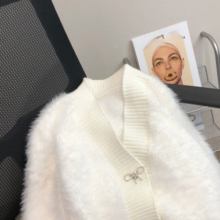 Bian Bow Oversized Cardigan