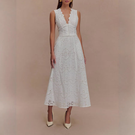 Xavier Schiffli Vest Coord Skirt Set