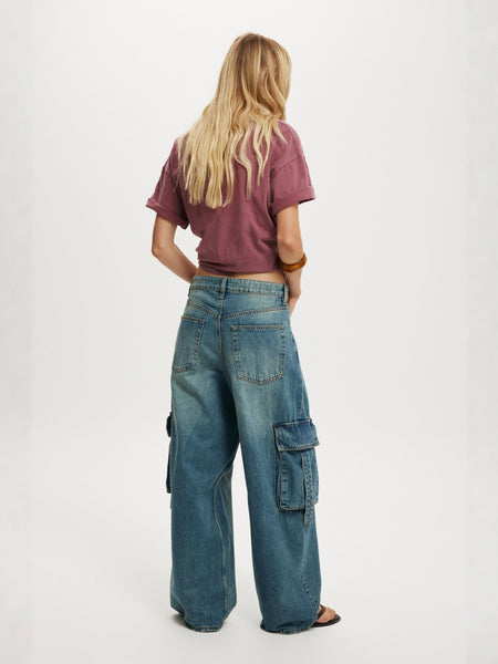 Tone High Rise Wide Cargo Jeans