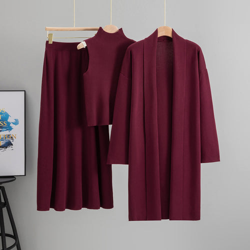 Casia Luxe Coord Skirt Set With Cape In Maroon